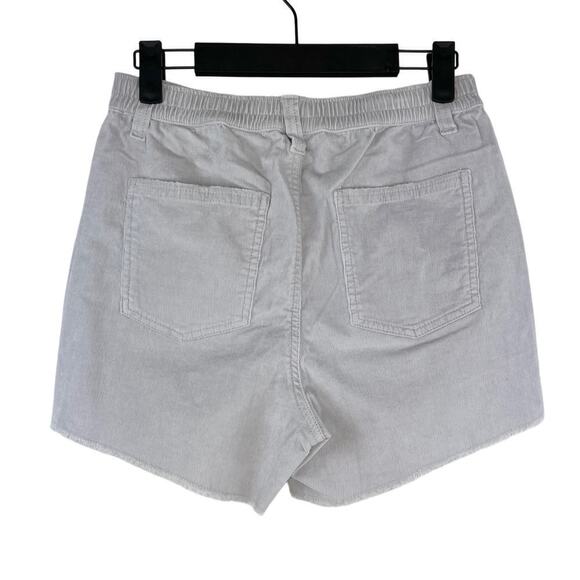 NWT Aerie Corduroy Cutoff Frayed Hem Shorts XS Light Grey Elastic Back Preppy - Picture 2 of 6
